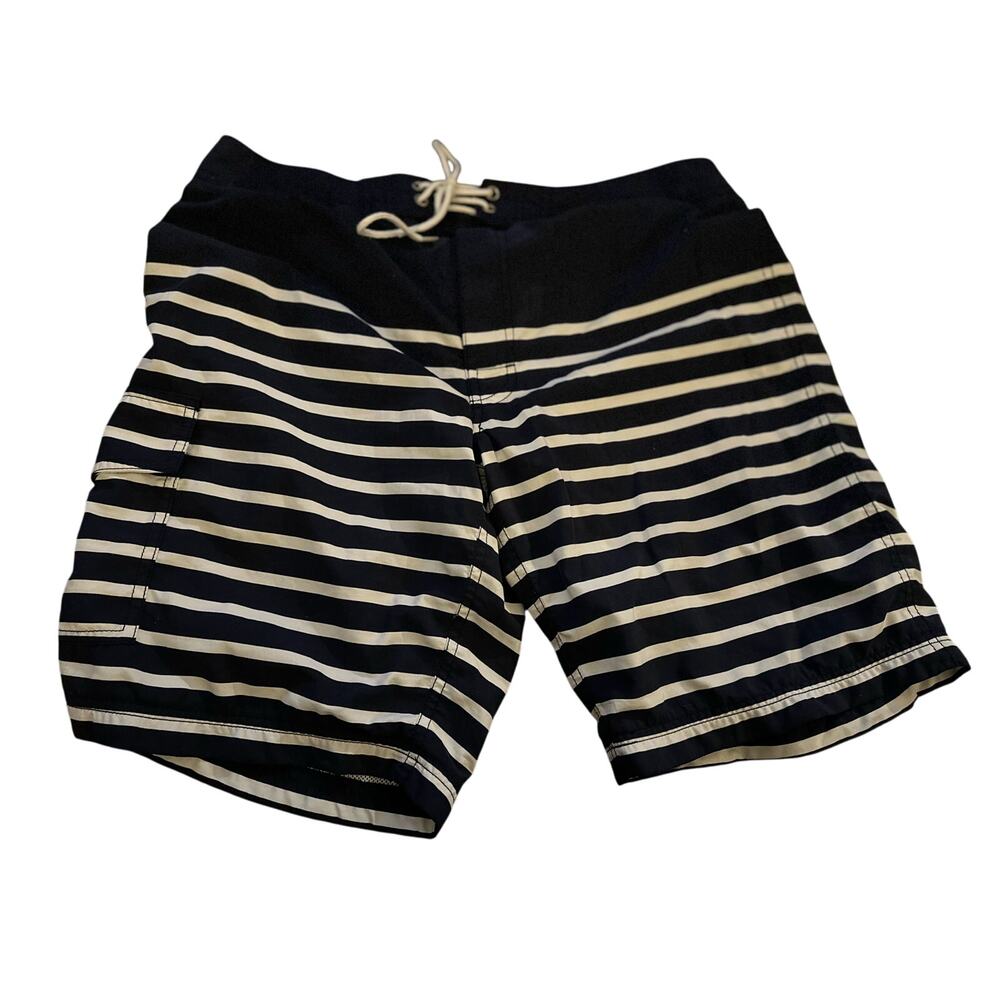 J.Crew Tailored 9" Swim Shorts, Navy and White, Men's Size 32 - Picture 2 of 4
